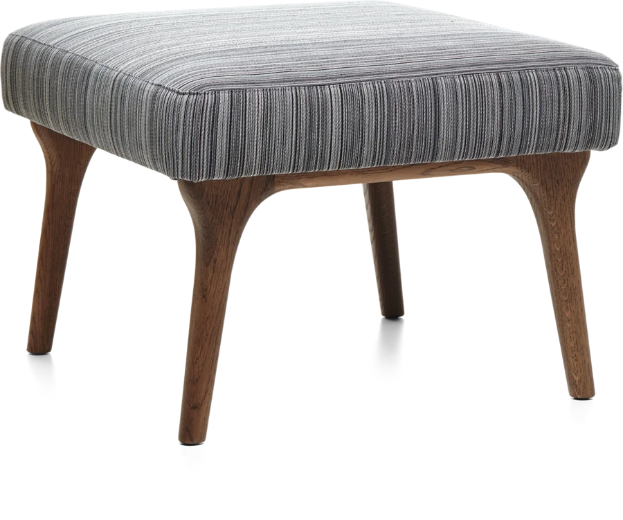 Zio Footstool Manga Brown Cinnamon wood front view